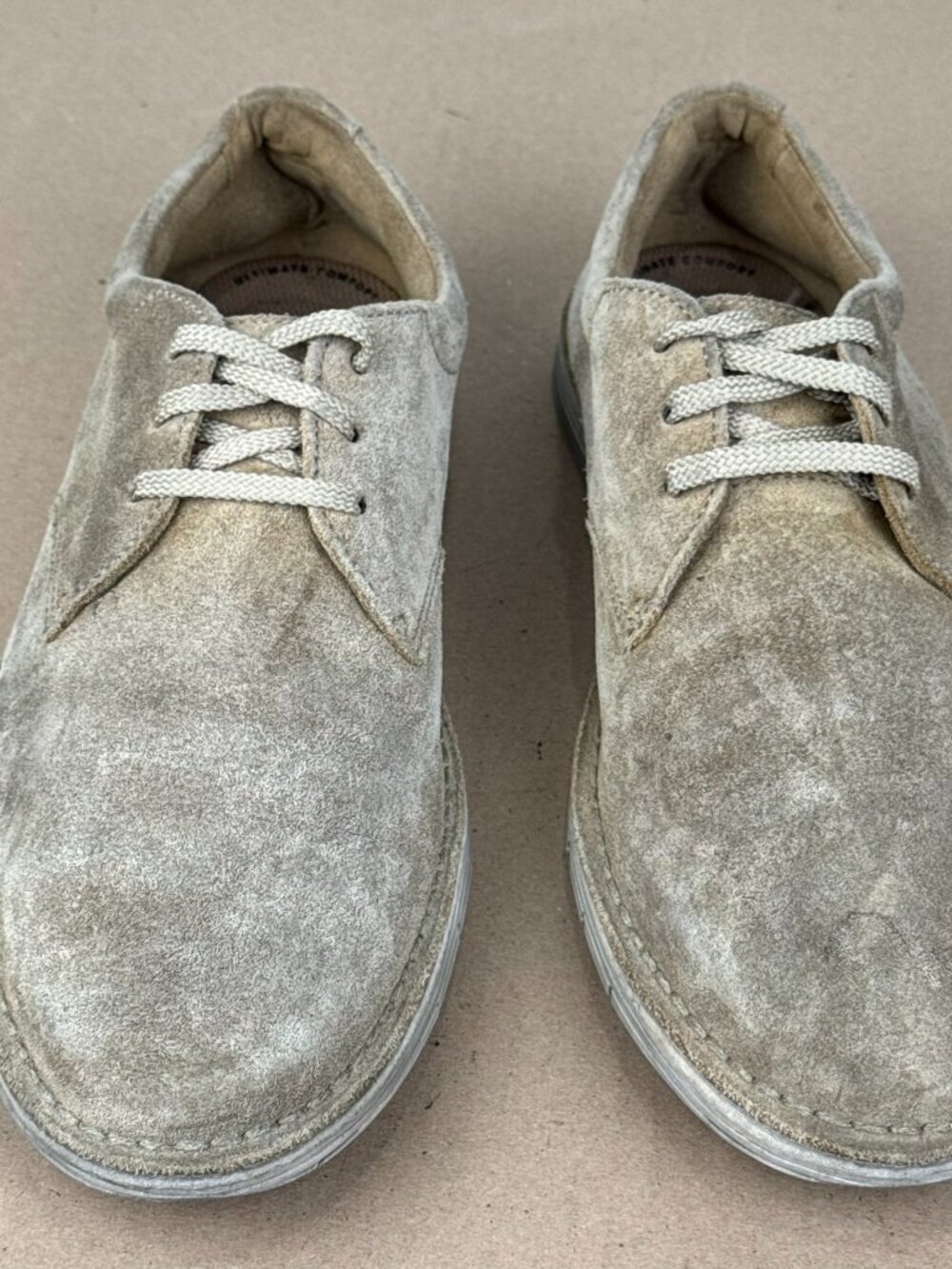 Clarks Mens Suede Derby Shoes Tan Taupe Size 11 M Ultimate Comfort Low Top